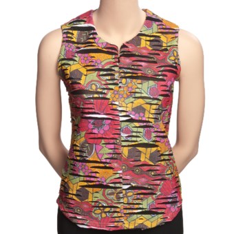 Sno Skins Jewel Neck Shirt - Sleeveless (For Women) in Fiesta