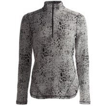 Sno Skins Leopard Denim Stretch Knit Shirt - Zip Neck, Long Sleeve (For Women) in Grey Denim - Closeouts