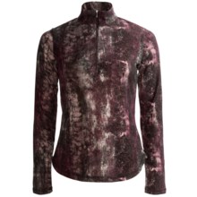 Sno Skins Lurex® Print Shirt - Zip Neck, Long Sleeve (For Women) in Merlot - Closeouts
