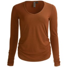 Sno Skins Micro-Cashmerette Shirt - V-Neck, Long Sleeve (For Women) in Sienna - Closeouts