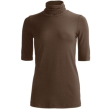 Sno Skins Micro-Cashmerette Turtleneck - Elbow Sleeve (For Women) in Dark Roast - Closeouts