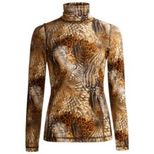 Sno Skins Microfiber Print Turtleneck - Long Sleeve (For Women) in Crazy Cat - Closeouts