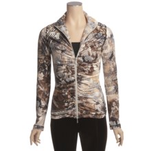 Sno Skins Microfiber Ruched Zip Jacket (For Women) in Papyrus - Closeouts