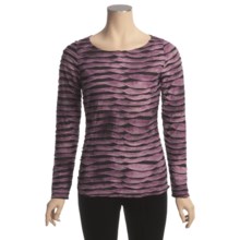 Sno Skins Pleated Stripes Shirt - Long Sleeve (For Women) in Berry - Closeouts