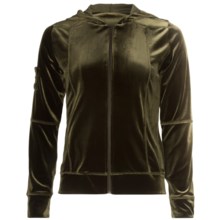 Sno Skins Plush Tech Velvet Jacket - Attached Hood (For Women) in Olive - Closeouts