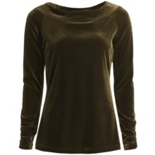 Sno Skins Plush Tech Velvet Shirt - Ballet Neck, 3/4 Sleeve (For Women) in Olive - Closeouts