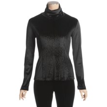 Sno Skins Plush Tech Velvet Turtleneck - Long Sleeve (For Women) in Embossed Black - Closeouts
