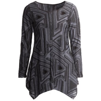 Sno Skins Textured Knit Eyelash Tunic Shirt - Long Sleeve (For Women) in Anthracite