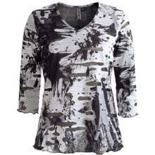 Sno Skins Textured Ripple Effect Shirt - Burnout Fabric, 3/4 Sleeve (For Women) in Marble Madness - Closeouts