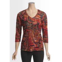 Sno Skins Textured Ripple Effect Shirt - Burnout Fabric, 3/4 Sleeve (For Women) in Molten - Closeouts