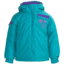 Snow Dragons Double Back Jacket - Insulated (For Little Girls) in Turquoise Radiance/Purple Berry/Pink Dazzle - Closeouts