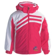 Snow Dragons Hand Spring Jacket - Insulated (For Little Girls) in Pink Dazzle/White - Closeouts
