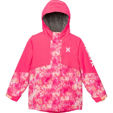 Hurley Snowboard Jacket - Insulated (For Big Girls) - HYPER PINK (M )