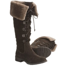 Sofft Barbourne Suede Cuff Boots with Shearling (For Women) in Espresso - Closeouts