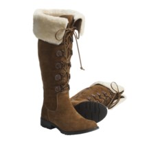 Sofft Barbourne Suede Cuff Boots with Shearling (For Women) in Mogano - Closeouts