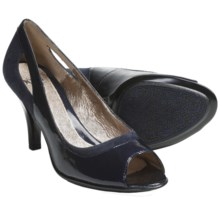 Sofft Gemini Pumps - Leather, Peep Toe (For Women) in Metallic Navy - Closeouts