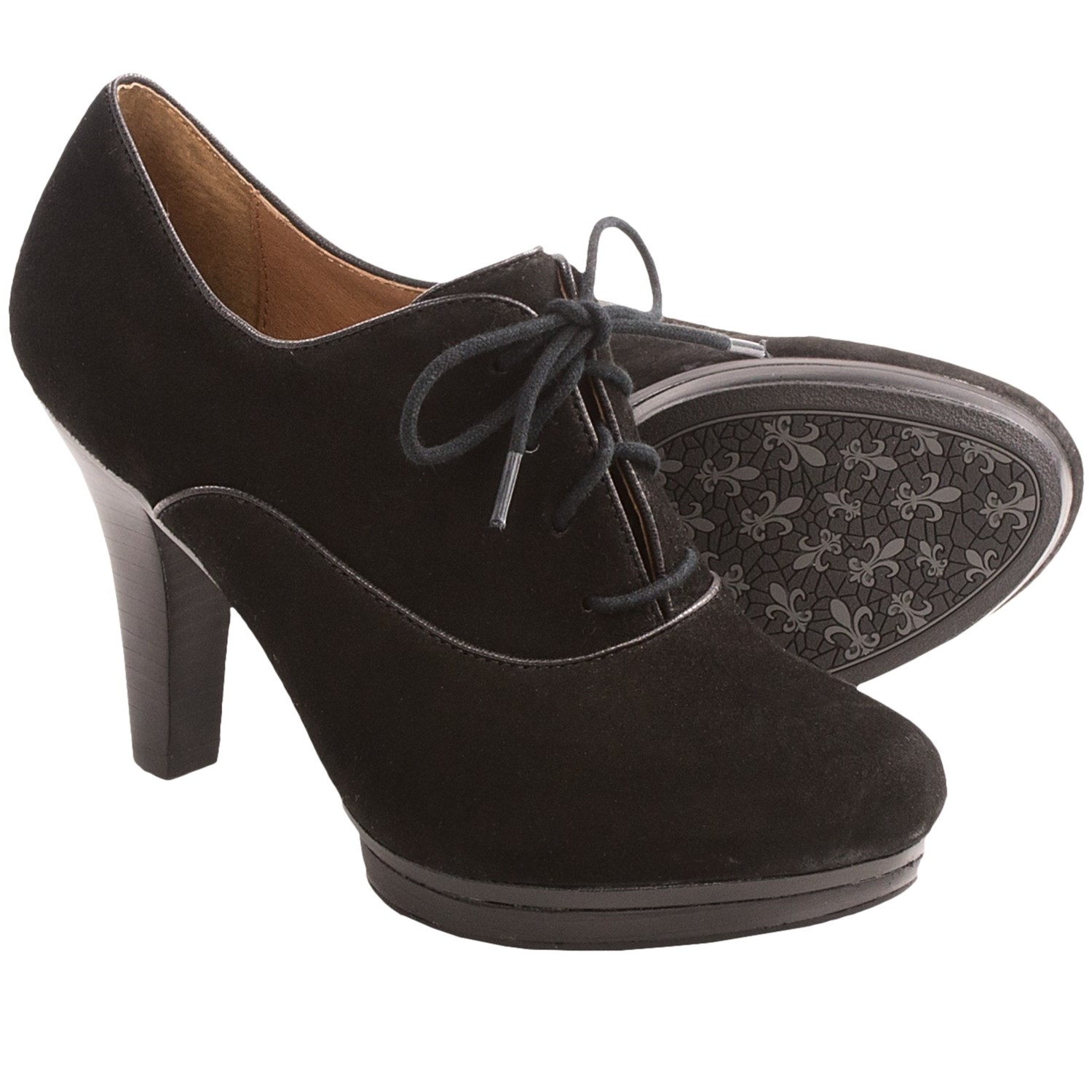 black shoes leather women