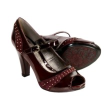 Sofft Raine Mary Jane Shoes - Patent Leather, Peep Toe (For Women) in Chianti - Closeouts