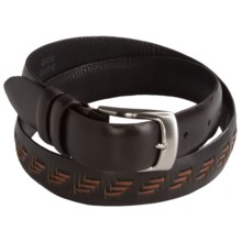 Soft Collection by Bill Lavin Feather Edge Belt - Calfskin Leather (For Men) in Brown - Closeouts