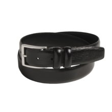 Soft Collection by Bill Lavin Lizard-Print Belt - Leather (For Men) in Black Embossed - Closeouts