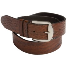 Soft Collection by Bill Lavin Multi Exotic Print Belt - Leather (For Men) in Toffee - Closeouts