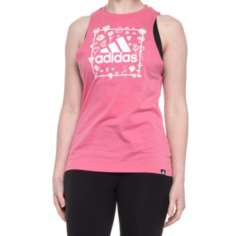 Adidas Soft Floral Tank Top (For Women) - ROSE TONE (M )