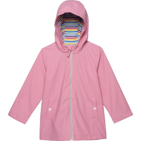 Pink Platinum Solid Rain Jacket - Waterproof (For Little Girls) - PINK (5/6 )