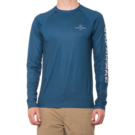 GRUNDENS Solstrale Sun Shirt - UPF 30, Long Sleeve (For Men) - DEEP WATER BLUE PRINT (XL )