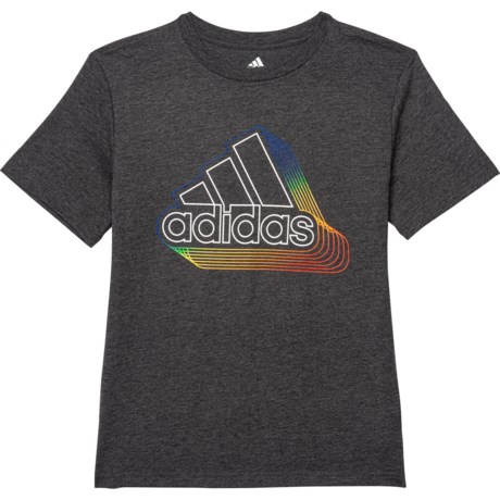 Adidas Sonic Badge of Sport T-Shirt - Short Sleeve (For Big Boys) - BLACK HEATHER (S )