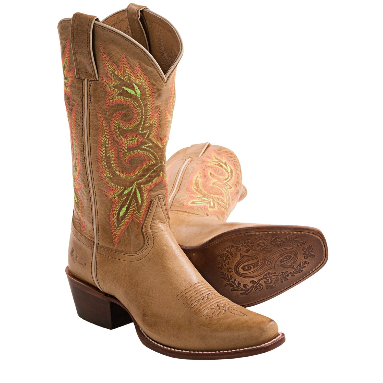 low heel square toe cowboy boots