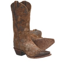 Sonora Sand Dune Cowboy Boots - Suede, Snip Toe (For Women) in Rust - Closeouts