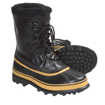 Sorel Caribou Wool Pac Boots - Waterproof, Insulated (For Men) in Black/Ochre