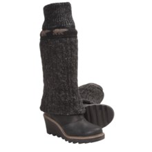 Sorel Crazy Cable Wedge Cable-Knit Boots (For Women) in Black - Closeouts