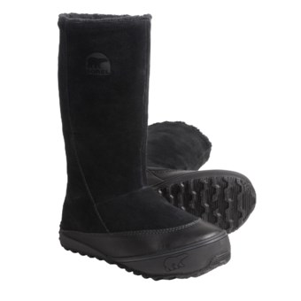 Sorel MacKenzie Slip Boots - Tall, Fleece Lined (For Women) in Black/Stone