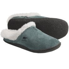 Sorel Nakiska Slides - Suede (For Women) in Balsam Green/Darkest Spruce - Closeouts