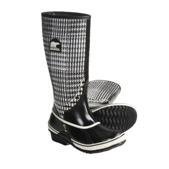 Sorel Sorellington TXT Boots - Waterproof Rubber (For Women) in Black/Winter White