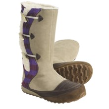 Sorel Suka II Leather Boots - Fleece-Lined (For Women) in British Tan/Royal Purple - Closeouts