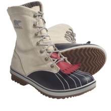 Sorel Tivoli Camp 18 Boots - Fleece Lining (For Women) in Oyster Grey/Chili Pepper - Closeouts
