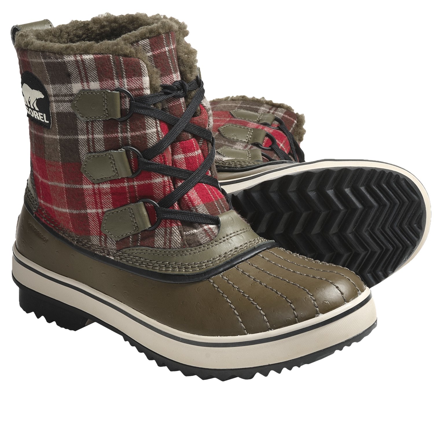 sorel womens plaid snow boots