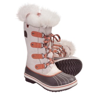Sorel Tofino Tall Winter Boots (For Youth) in Winter White/Bright Peach