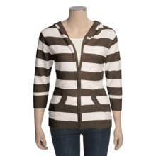 SoyBu Beach Club Zip Jacket - Hooded, 3/4 Sleeve (For Women) in Espresso - Closeouts