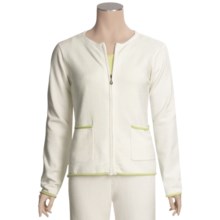 SoyBu Crew Neck Jacket - Full Zip (For Women) in Antique White - Closeouts