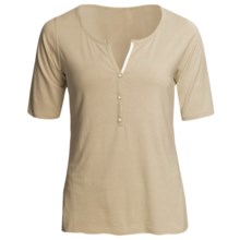 SoyBu Henley T-Shirt - Rayon-Organic Cotton, Short Sleeve (For Women) in Cottage - Closeouts