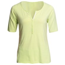 SoyBu Henley T-Shirt - Rayon-Organic Cotton, Short Sleeve (For Women) in Palm - Closeouts