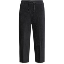SoyBu Micro-Terry Capri Pants - Drawstring Waist (For Women) in Black - Closeouts