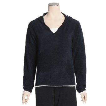 SoyBu V-Neck Pullover Sweatshirt - Hooded (For Women) in Black
