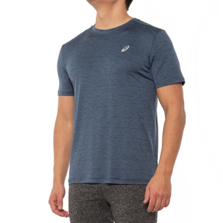 ASICS Space-Dye Basic T-Shirt - Short Sleeve (For Men) - BLUE HEATHER (S )