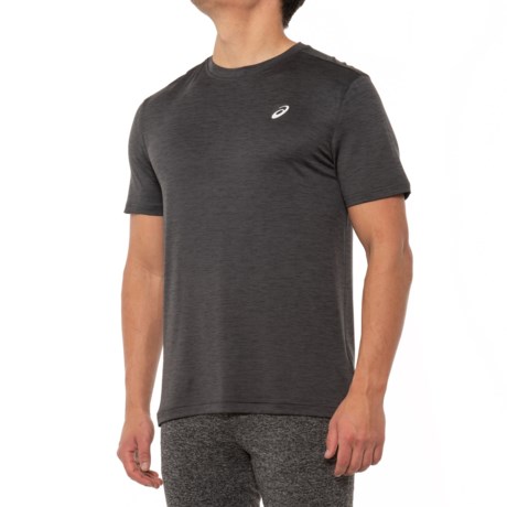 ASICS Space-Dye Basic T-Shirt - Short Sleeve (For Men) - DARK GREY (S )