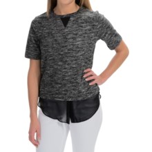 Space-Dye French Terry Shirt - Short Sleeve (For Women) in Black - 2nds