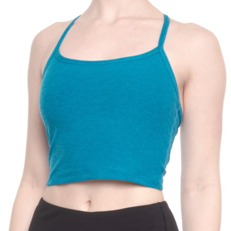 Beyond Yoga Space-Dye Shelf Bra Cropped Tank Top - Racerback (For Women) - CERULEAN BLUE HEATHER (XL )